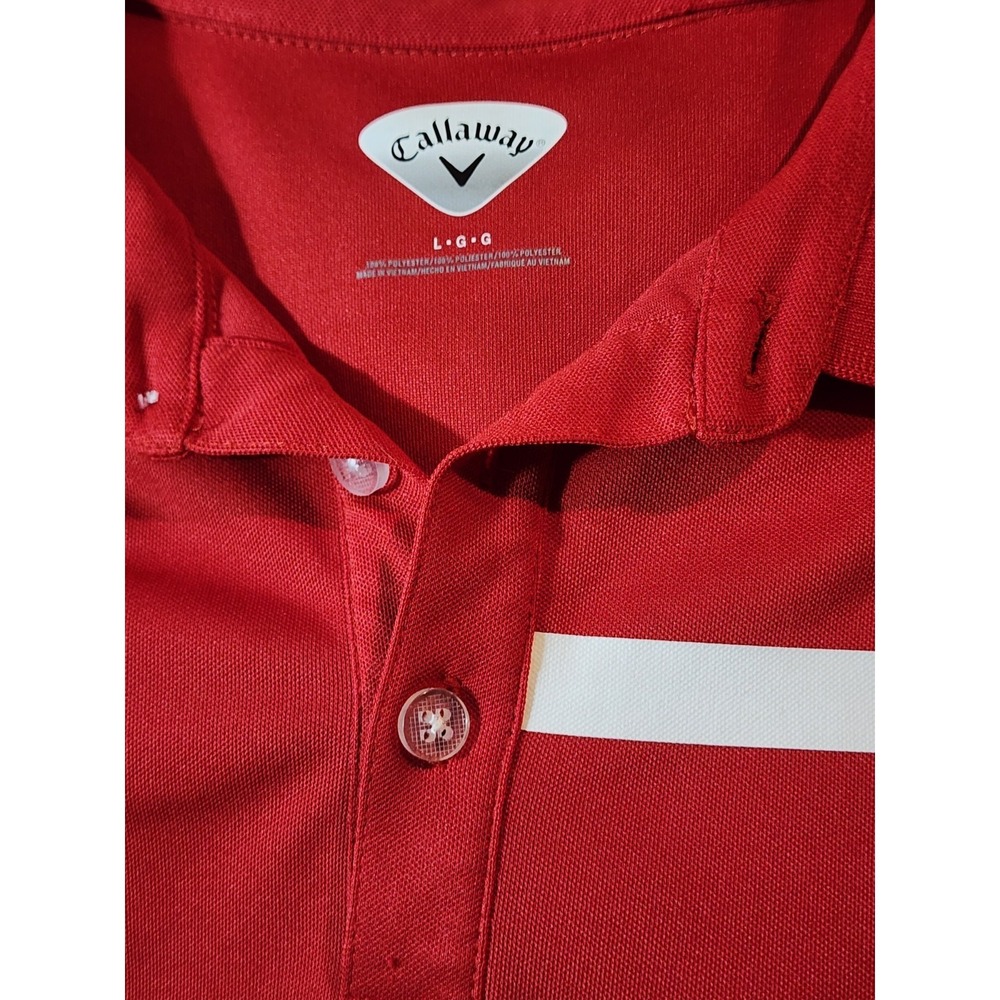 Callaway Men's Golf Polo Shirt, Size Large, Red, Short Sleeve, Breathable - Picture 3 of 7